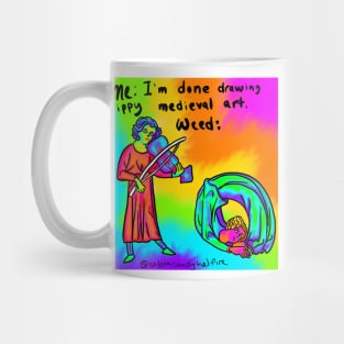 Trippy Weird Medieval Art 90s Retro Rainbow Frank Style Mug